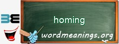 WordMeaning blackboard for homing
